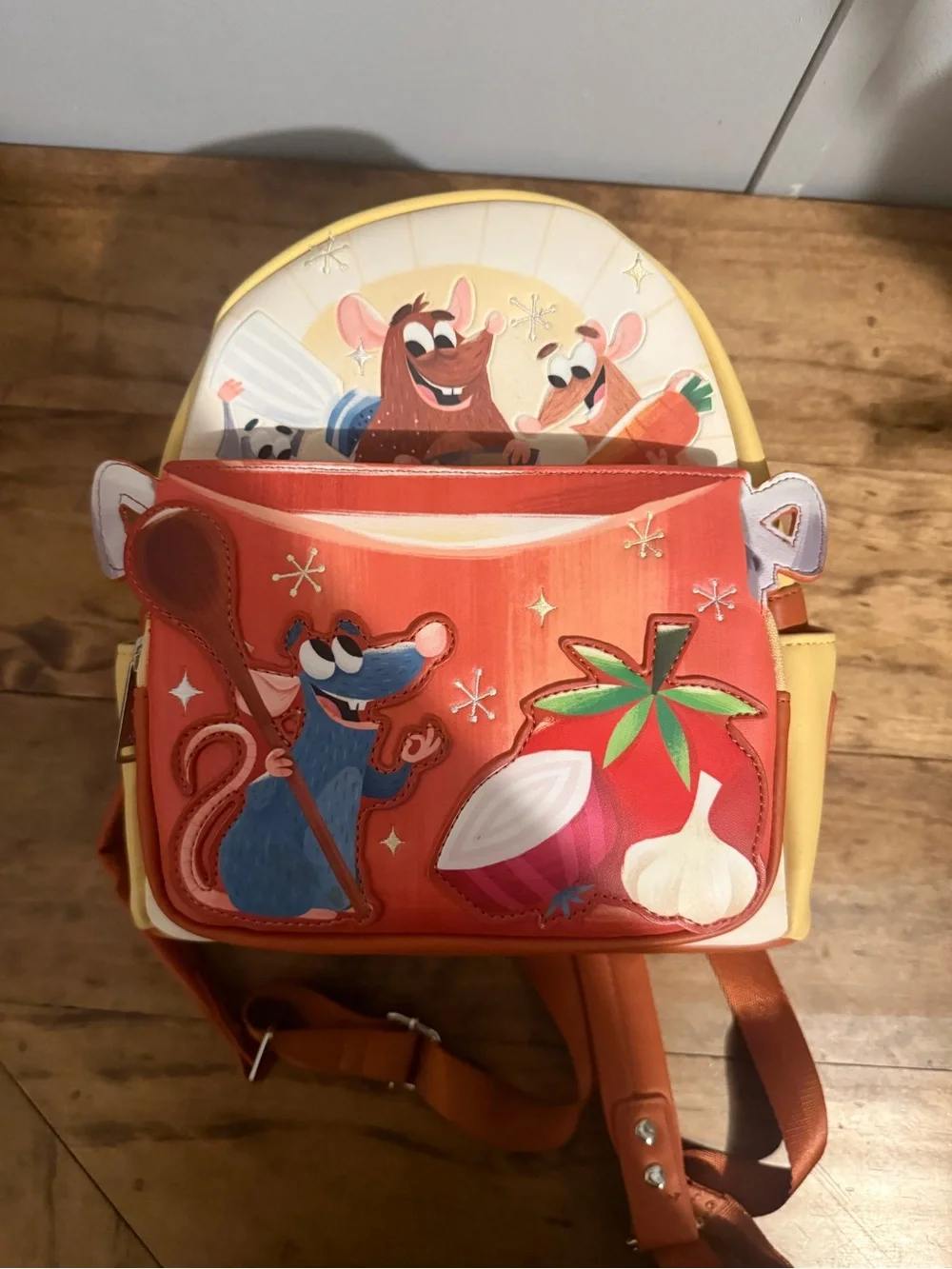 Loungefly Orange Red Ratatouille Remy & Friends Mini Backpack